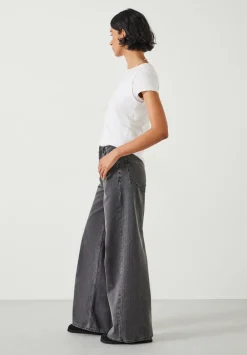 hush Jeans|Abi Wide Leg Jeans Washed Grey