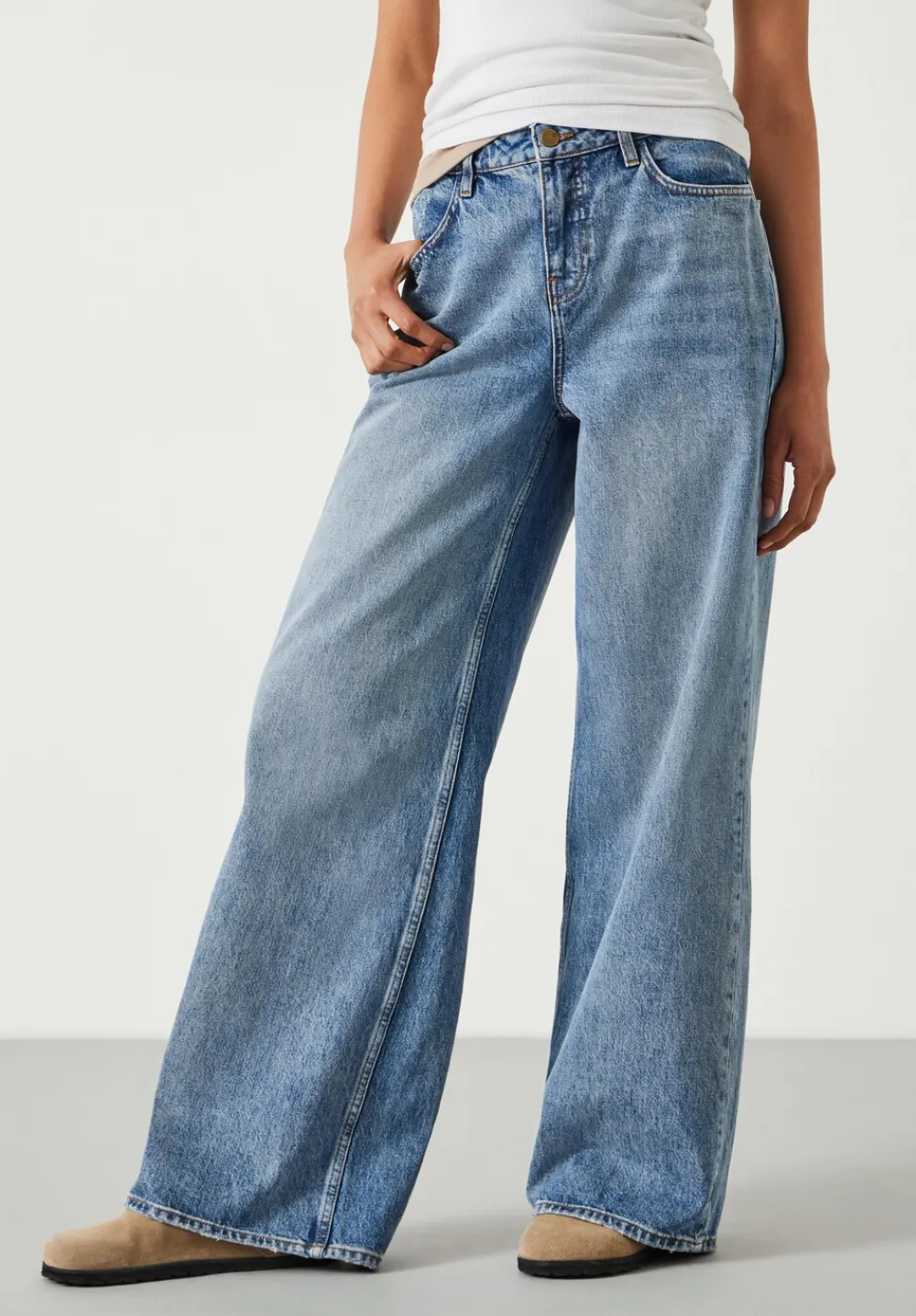 hush Jeans|Abi Wide Leg Jeans Authentic Light Wash