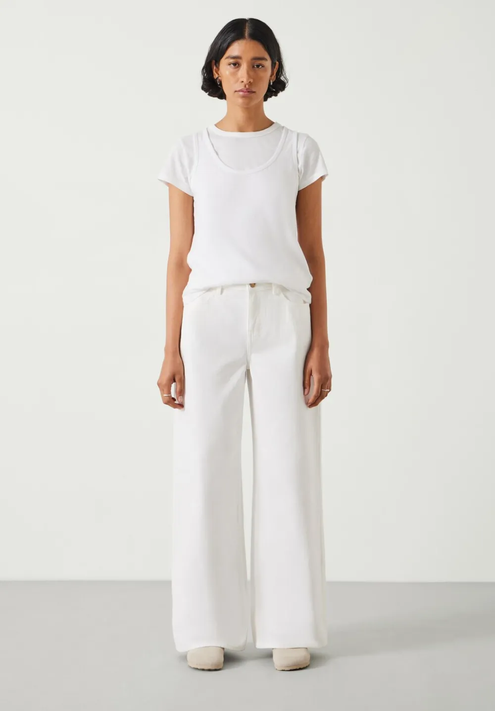 hush Jeans|Abi Wide Leg Jeans Ecru