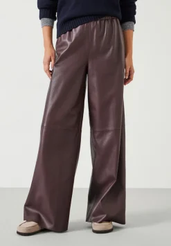 hush Trousers|Agatha Leather Pull On Trousers Chocolate brown