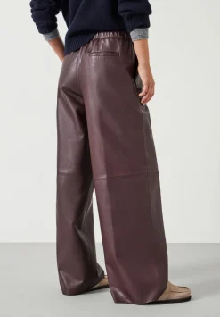 hush Trousers|Agatha Leather Pull On Trousers Chocolate brown