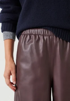 hush Trousers|Agatha Leather Pull On Trousers Chocolate brown