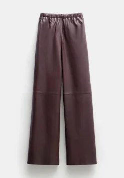 hush Trousers|Agatha Leather Pull On Trousers Chocolate brown