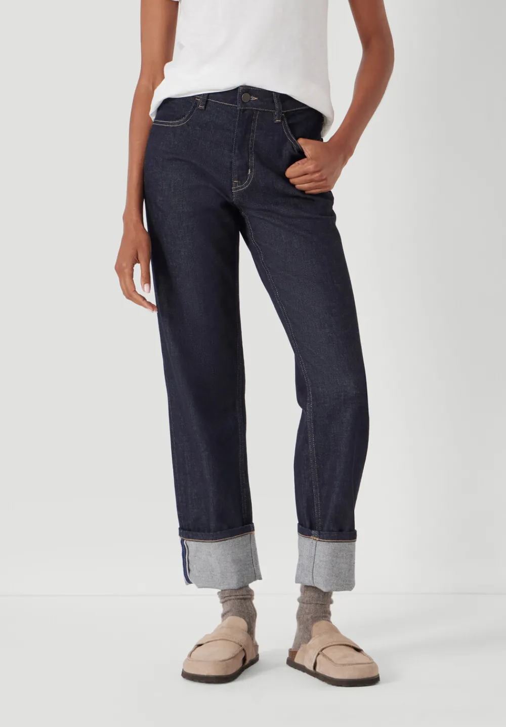 hush Jeans|Agnes 2.0 Turn Up Jeans Rinse wash