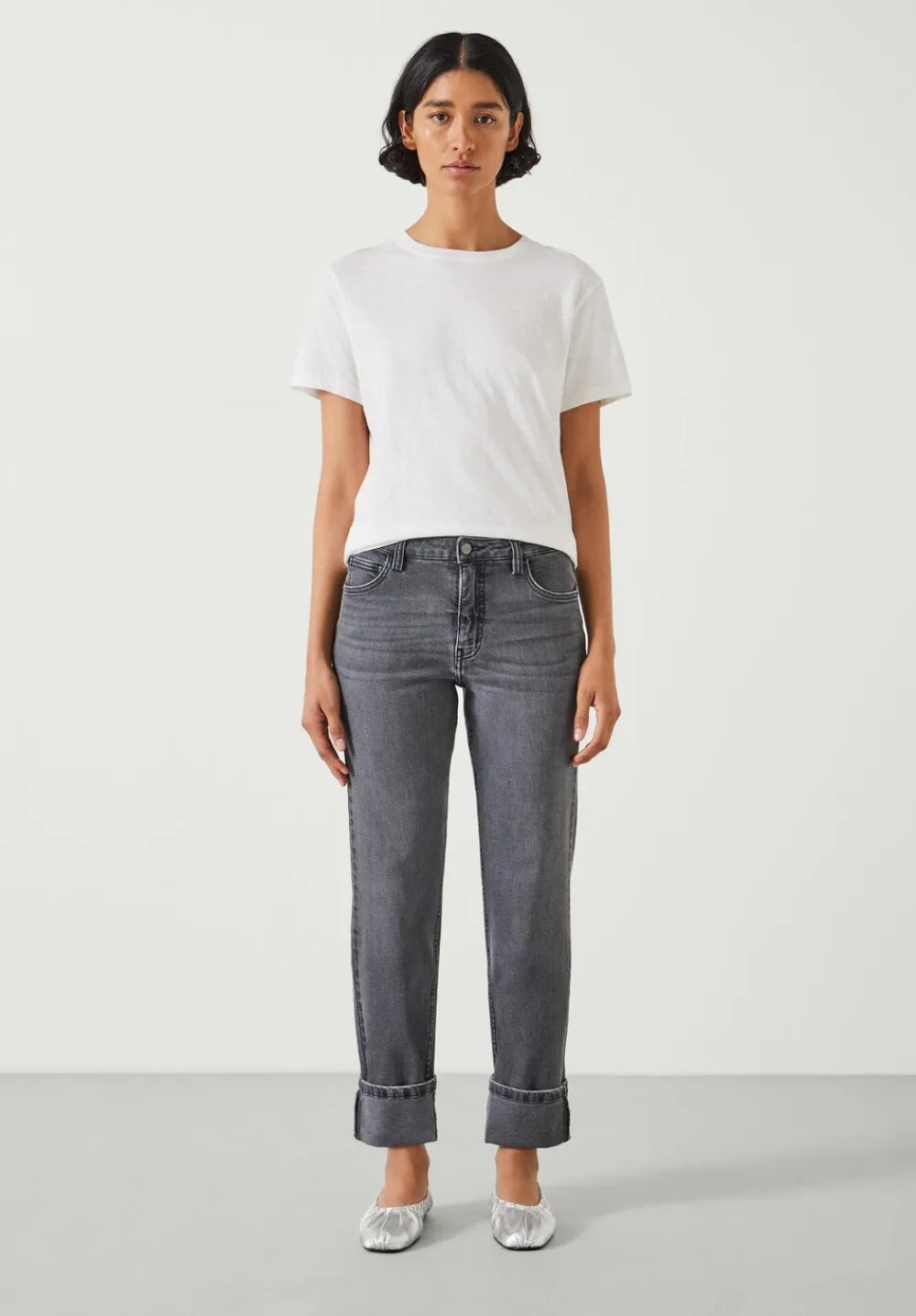hush Jeans|Agnes Straight Leg Jeans Washed Grey