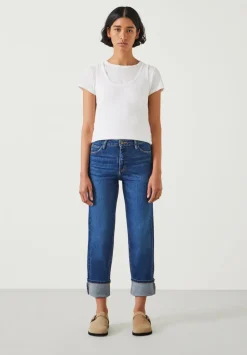 hush Jeans|Agnes Straight Leg Jeans Mid Blue Authentic