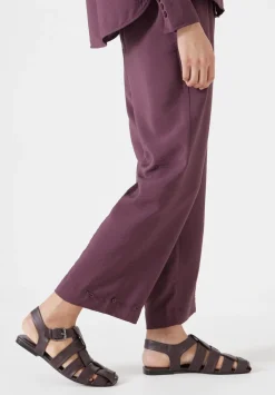hush Trousers|Air Flow Ankle Grazer Trousers Fudge Brown