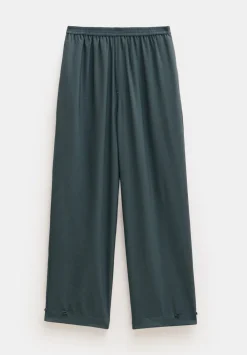 hush Trousers|Air Flow Ankle Grazer Trousers Washed Dark Green