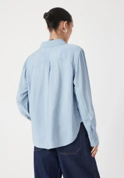 hush Shirts & Blouses|Tops & T-Shirts|Air Flow Long Sleeve Relaxed Shirt Pale Blue