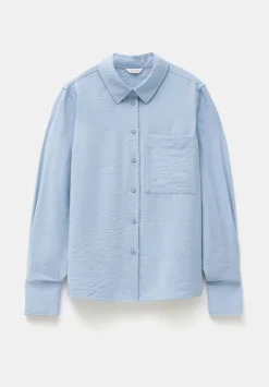 hush Shirts & Blouses|Tops & T-Shirts|Air Flow Long Sleeve Relaxed Shirt Pale Blue