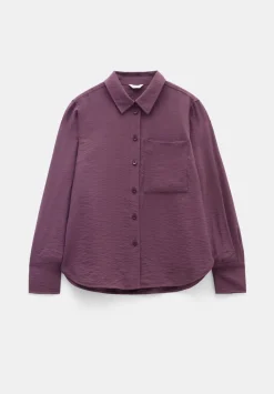 hush Shirts & Blouses|Tops & T-Shirts|Air Flow Long Sleeve Relaxed Shirt Fudge Brown
