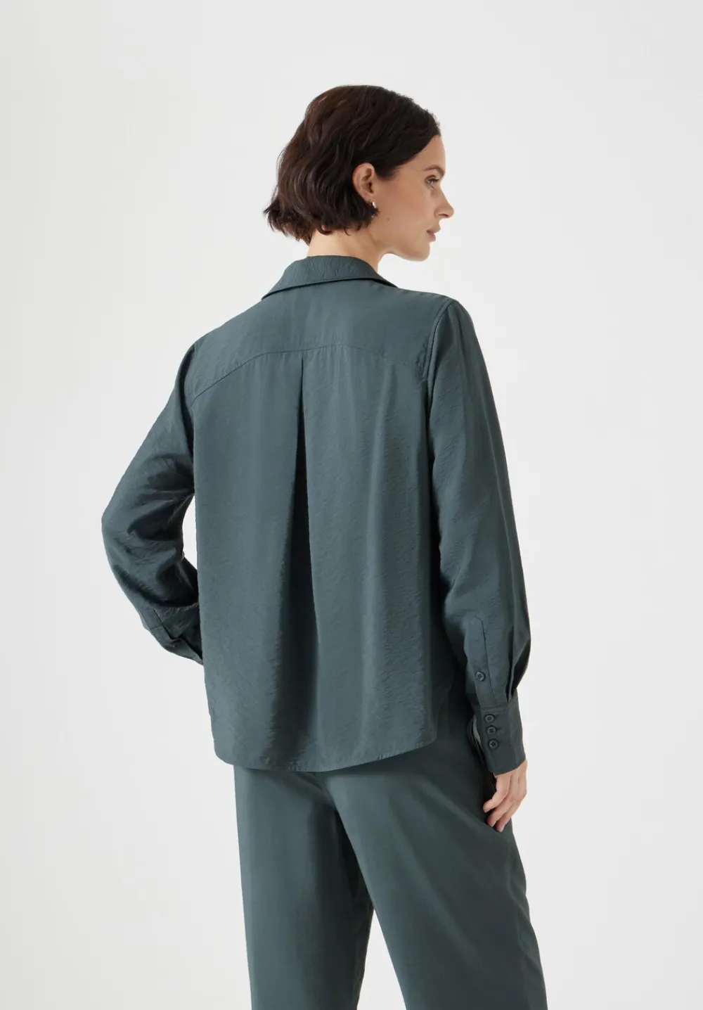 hush Shirts & Blouses|Tops & T-Shirts|Air Flow Long Sleeve Relaxed Shirt Washed Dark Green