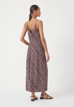 hush Dresses|Air Flow Seam Detail Maxi Slip Dress Blurred Lines Brown