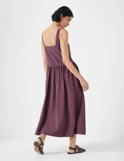 hush Dresses|Air Flow Square Neck Midi Ballerina Dress Fudge Brown