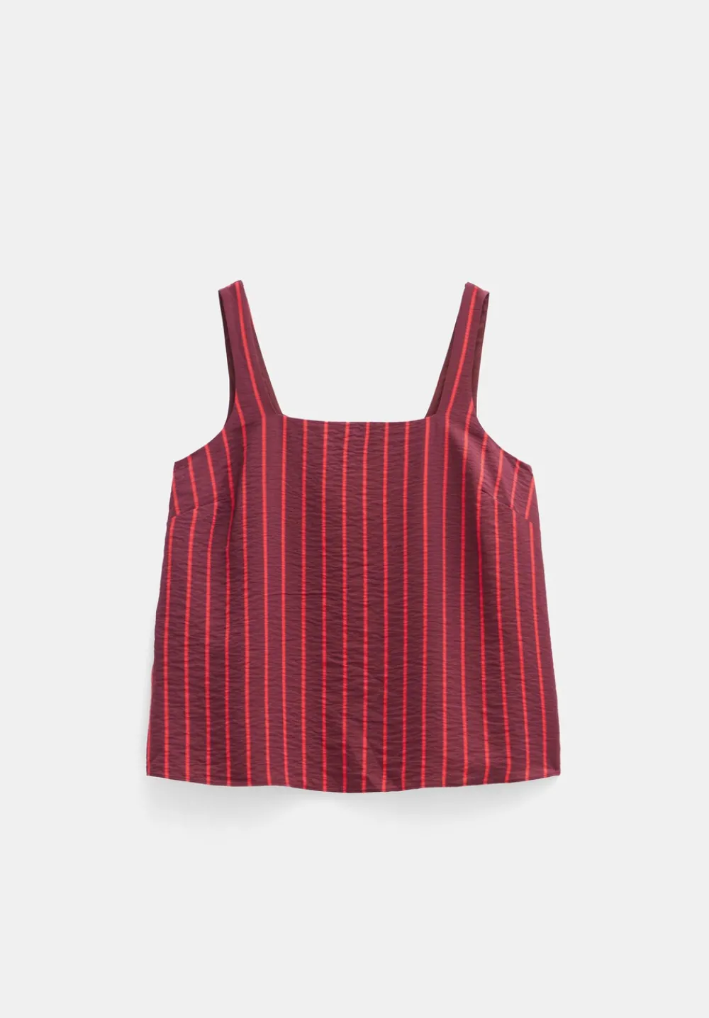 hush Tops & T-Shirts|Air Flow Square Neckline Tank Top Red/Maroon Stripe