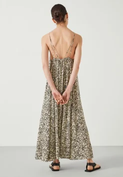 hush Dresses|Aja Gathered Maxi Dress Silhouette Floral Neutral