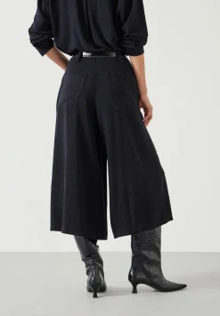 hush Trousers|Akira Pinstripe Culotte Washed Black