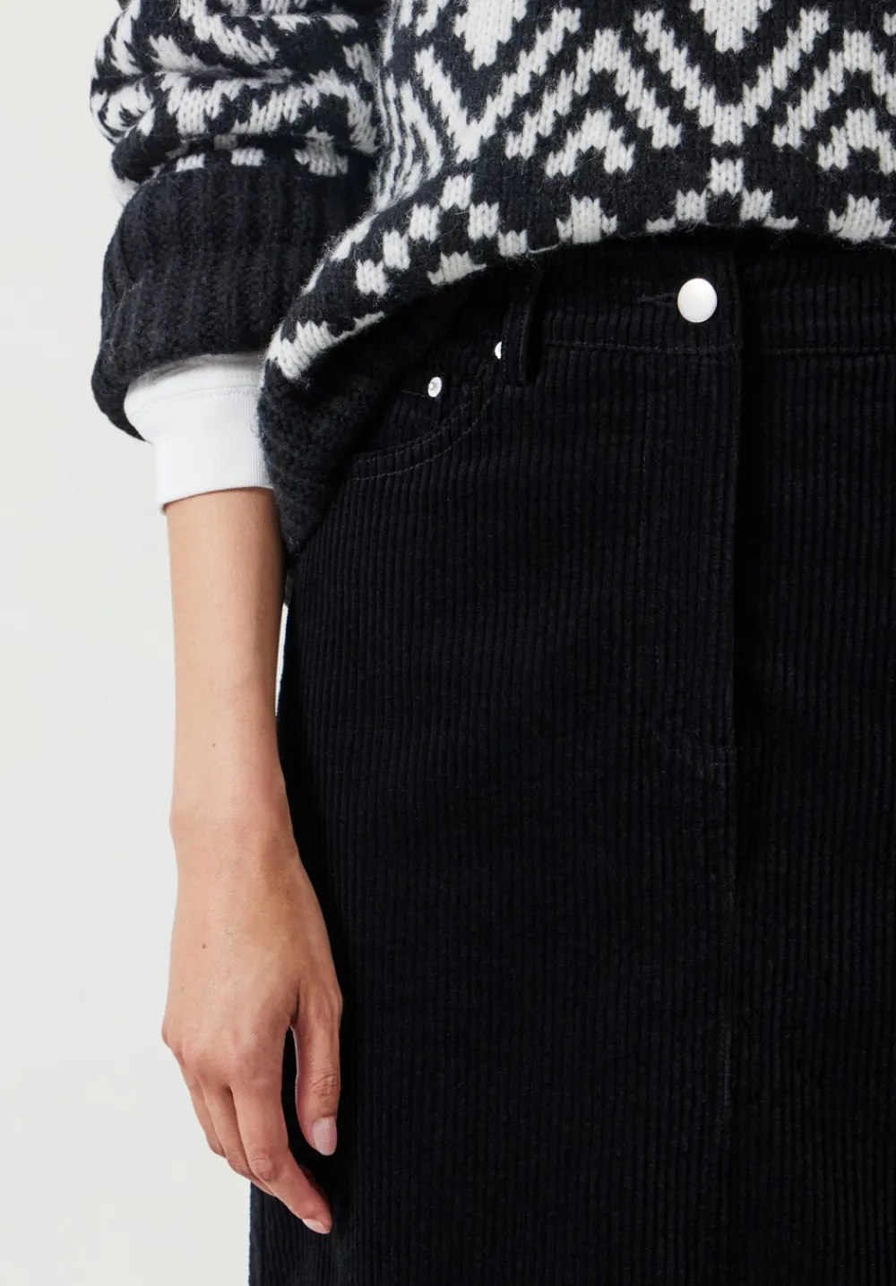 hush Skirts|Alana Cord Maxi Skirt Black