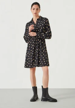 hush Dresses|Alba Mini Relaxed Shirt Dress Painted Polka