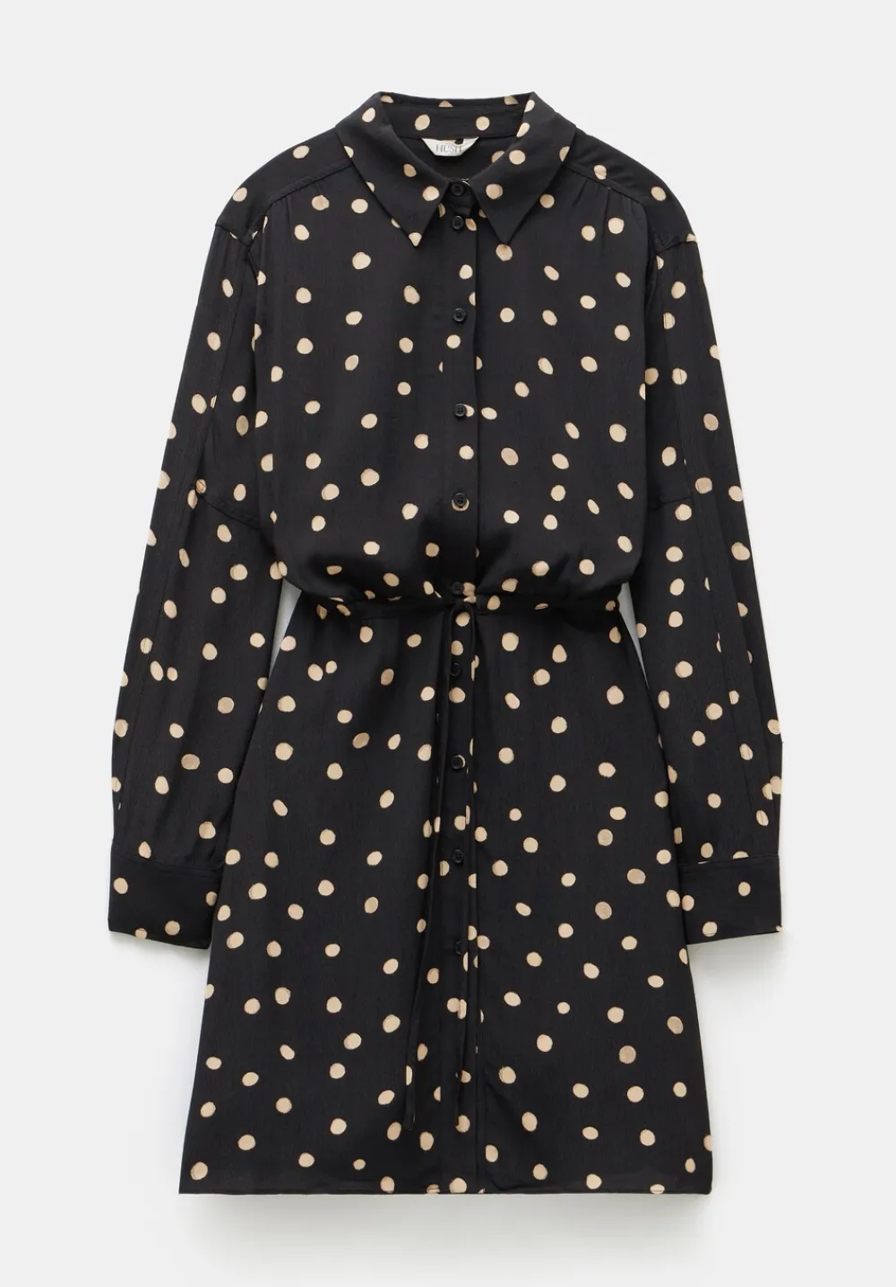 hush Dresses|Alba Mini Relaxed Shirt Dress Painted Polka