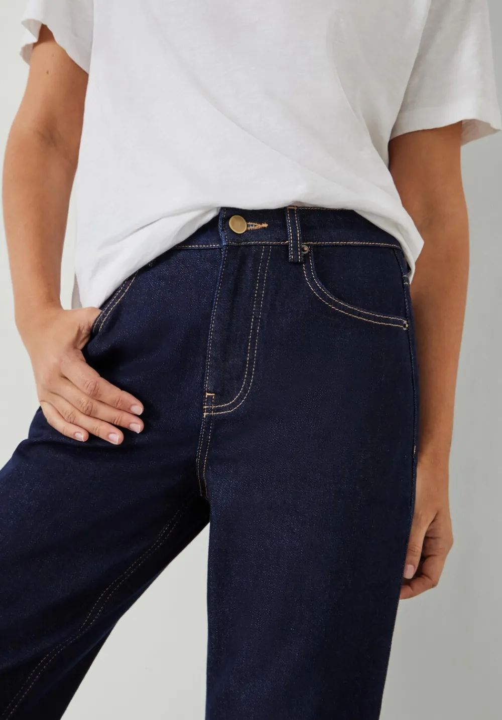 hush Jeans|Alexa Straight Leg Jeans Dark Indigo