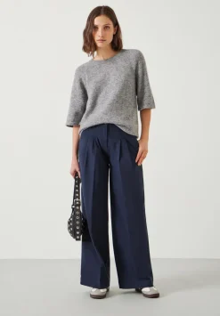 hush Trousers|Ali Wide Chino Trousers Dark Midnight
