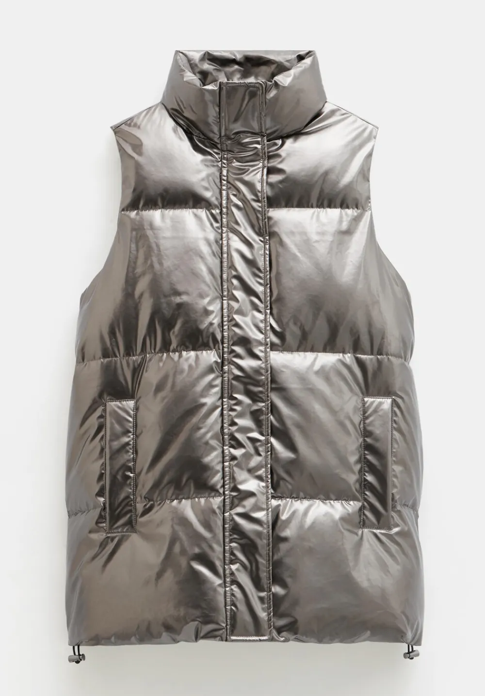 hush Jackets & Coats|Alice Metallic Puffer Gilet Silver