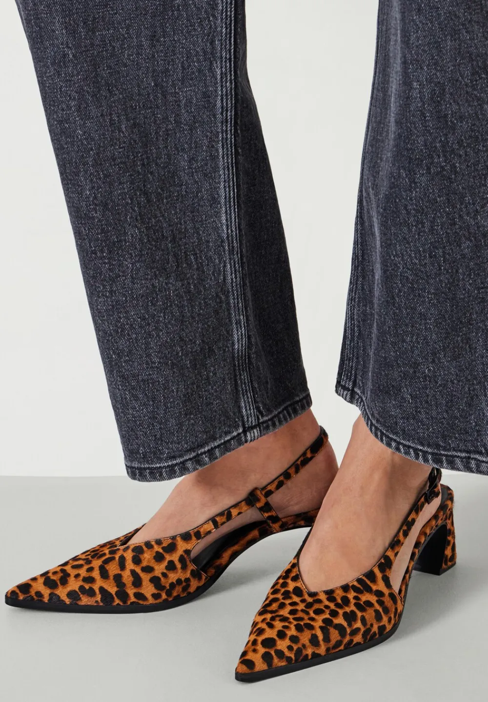 hush Heels|Alissa Slingback Pointed Heels Leopard