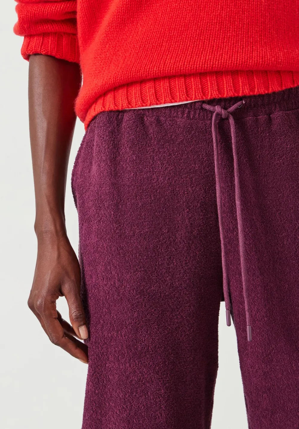 hush Joggers & Leggings|Trousers|Alyna Textured Joggers Wine Red