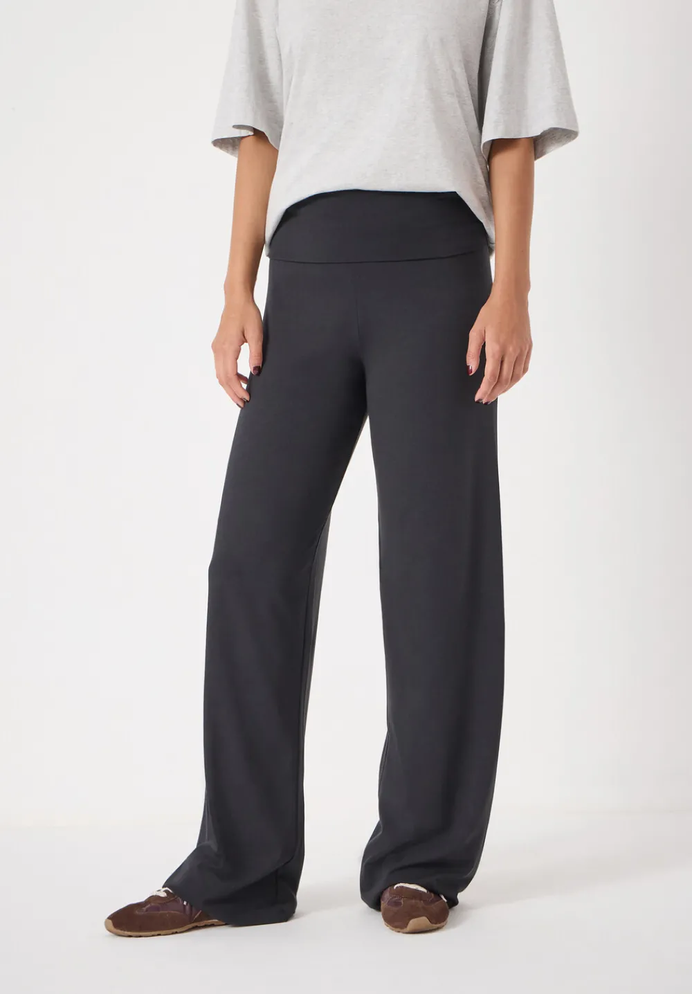 hush Joggers & Leggings|Amie Fold Over Waist Joggers Black