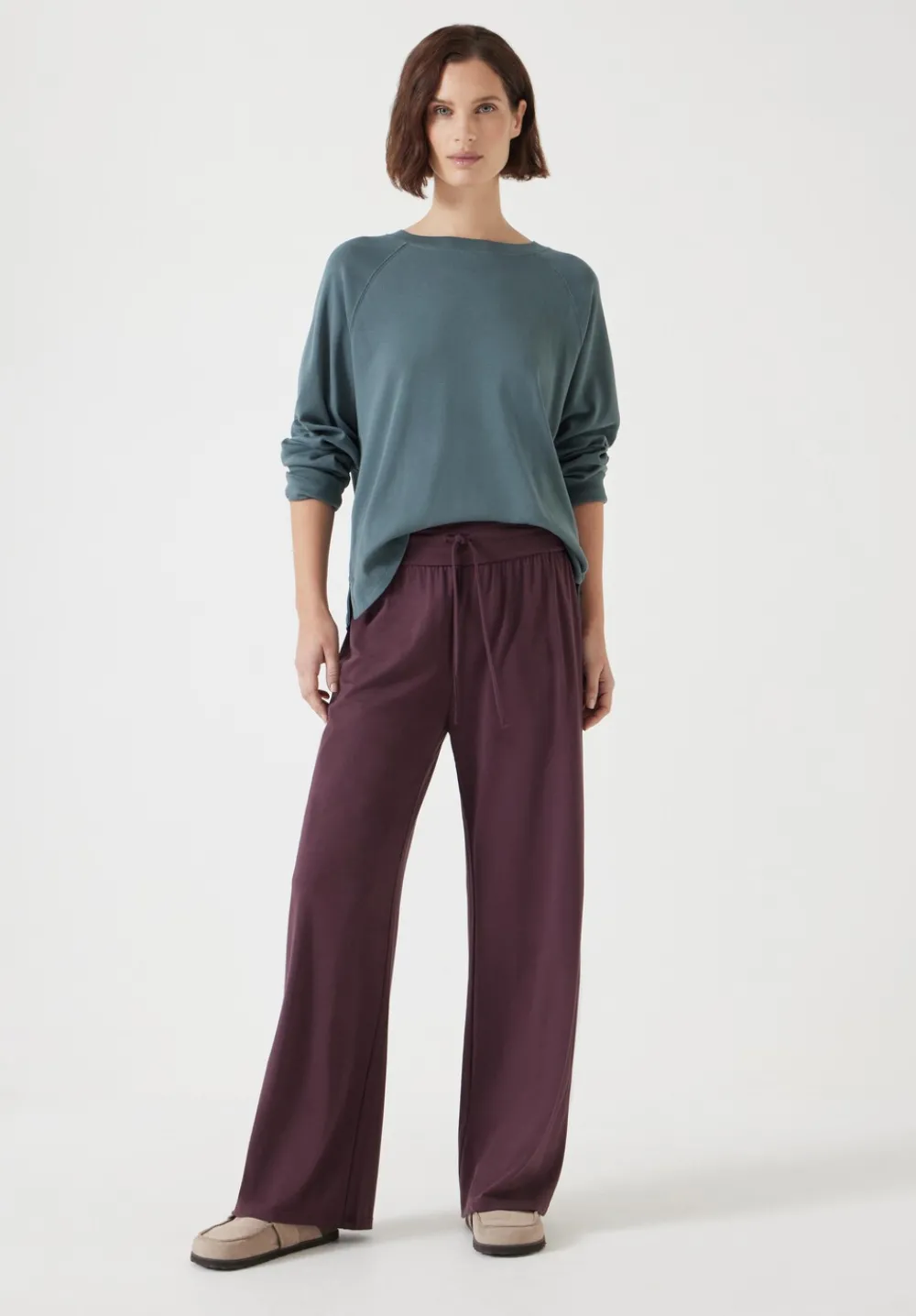 hush Joggers & Leggings|Trousers|Amie Wide Leg Joggers Fudge Brown