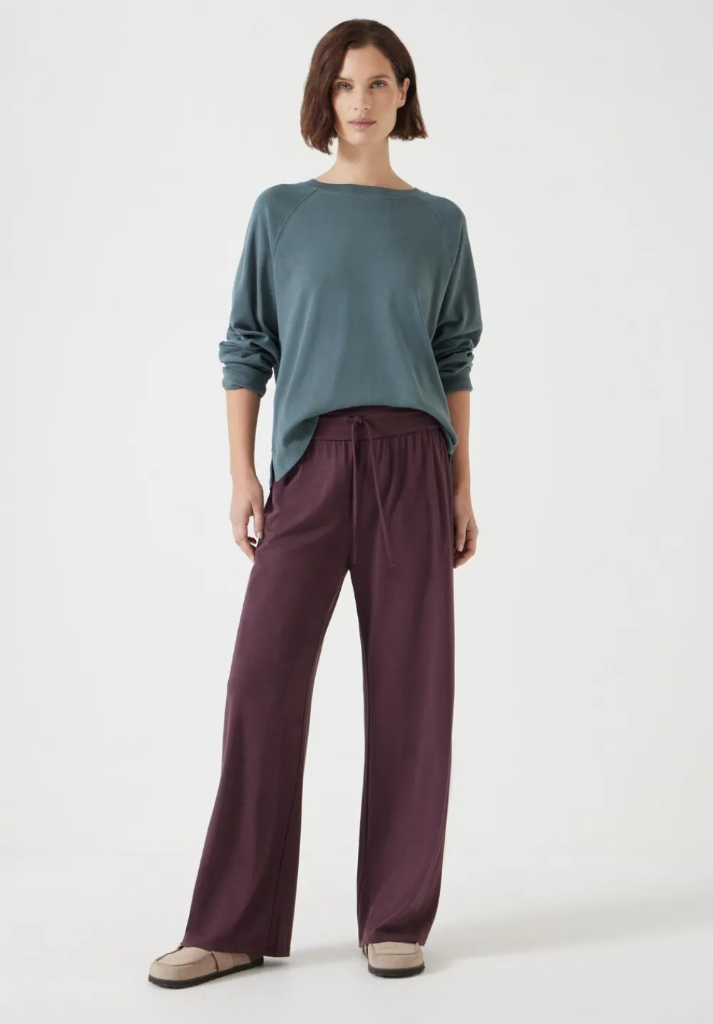 hush Joggers & Leggings|Trousers|Amie Wide Leg Joggers Fudge Brown