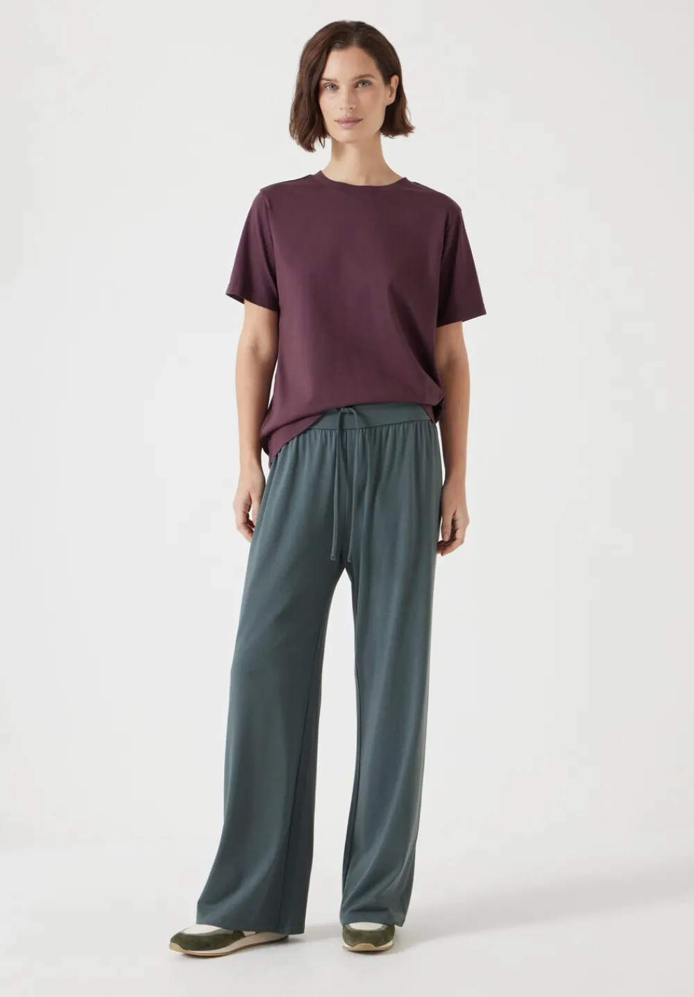 hush Joggers & Leggings|Trousers|Amie Wide Leg Joggers Sage Green