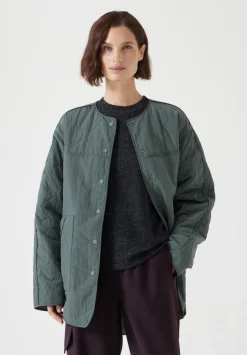 hush Jackets & Coats|Anya Reversible Quilted Liner Khaki Grey