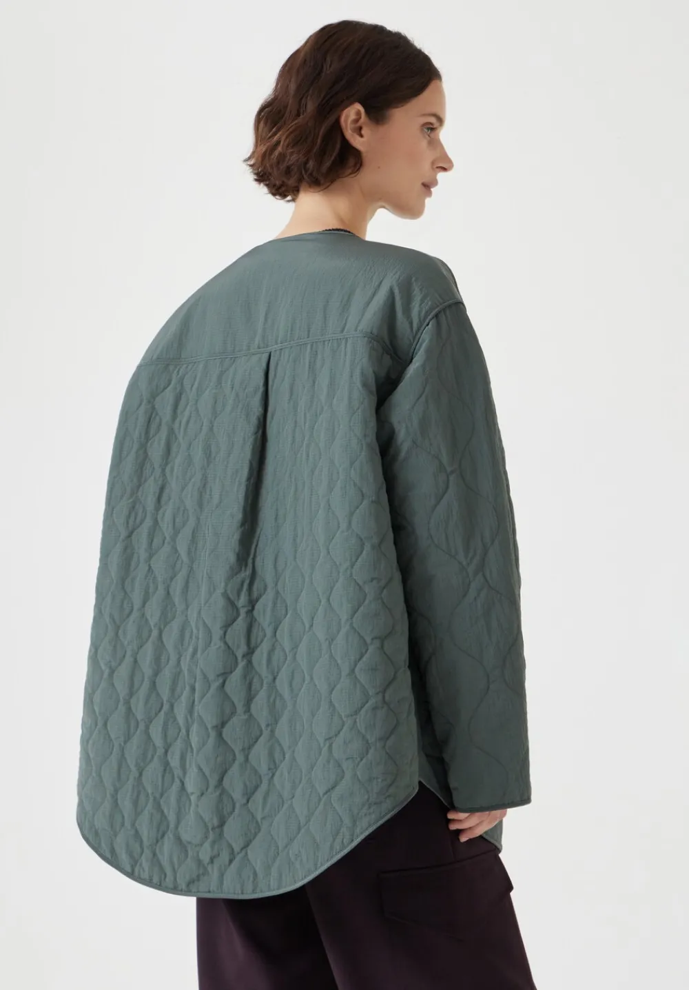 hush Jackets & Coats|Anya Reversible Quilted Liner Khaki Grey