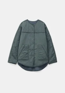 hush Jackets & Coats|Anya Reversible Quilted Liner Khaki Grey