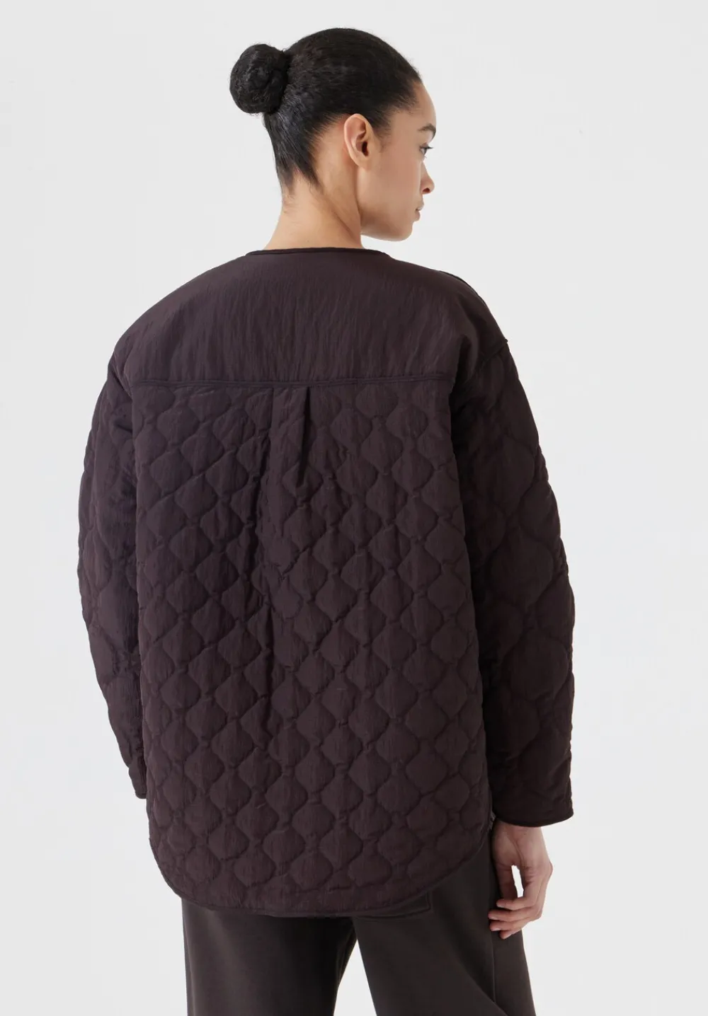 hush Jackets & Coats|Anya Reversible Quilted Liner Chocolate Brown/Lilac