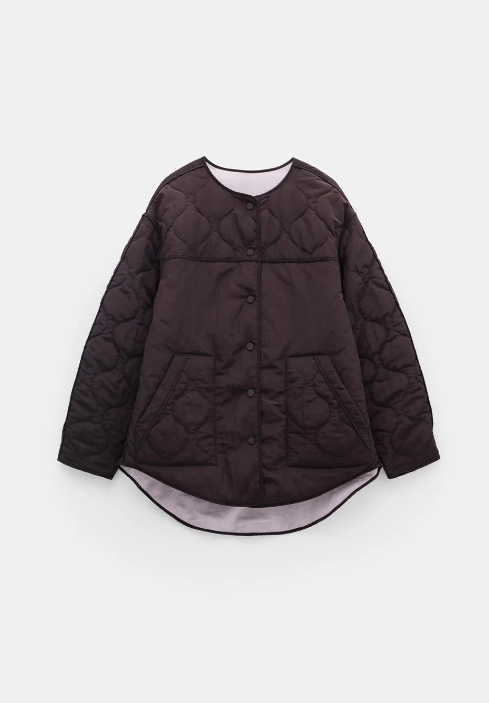 hush Jackets & Coats|Anya Reversible Quilted Liner Chocolate Brown/Lilac