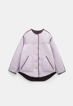 hush Jackets & Coats|Anya Reversible Quilted Liner Chocolate Brown/Lilac