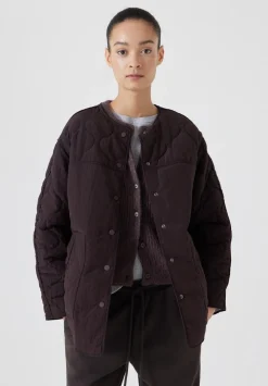 hush Jackets & Coats|Anya Reversible Quilted Liner Chocolate Brown/Lilac