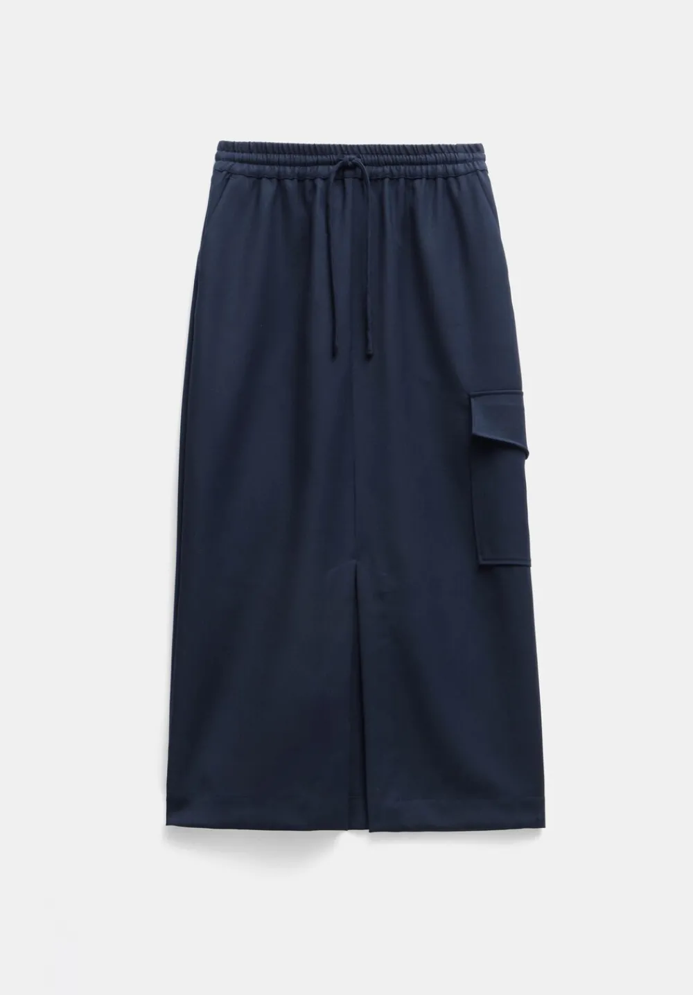 hush Skirts|Aria Cargo Wool Maxi Skirt Navy