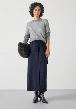 hush Skirts|Aria Cargo Wool Maxi Skirt Navy