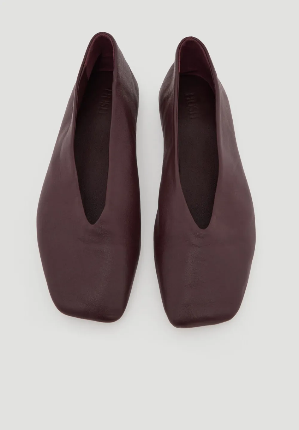 hush Flats|Sandals|Asymmetric Leather Ballet Flats Wine Red