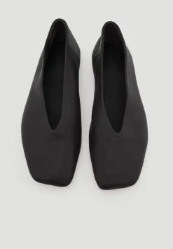 hush Sandals|Flats|Asymmetric Leather Ballet Flats Black