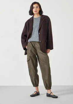 hush Trousers|Ava Lightweight Cargo Trousers Dark Olive