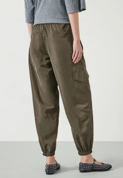 hush Trousers|Ava Lightweight Cargo Trousers Dark Olive