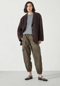 hush Trousers|Ava Lightweight Cargo Trousers Dark Olive