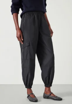 hush Trousers|Ava Lightweight Cargo Trousers Black