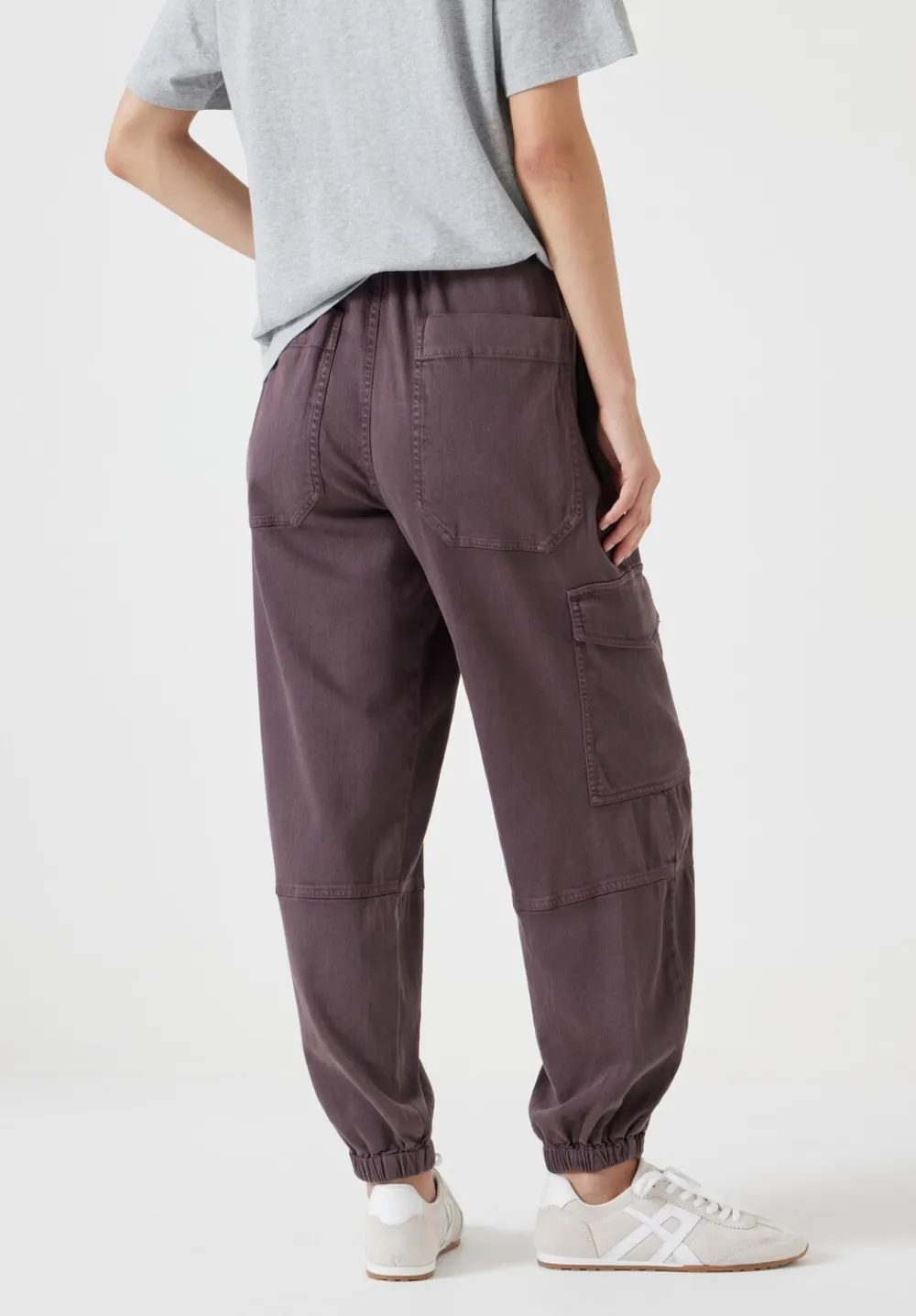 hush Trousers|Ava Washed Cargo Raisin Brown
