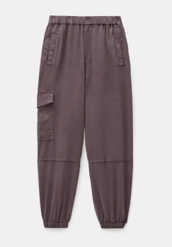 hush Trousers|Ava Washed Cargo Raisin Brown